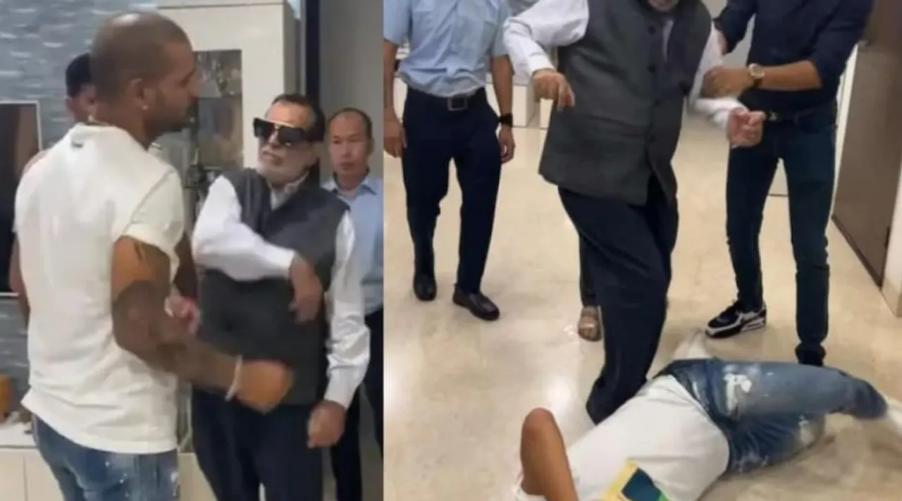 WATCH viral video; Shikhar Dhawan Knock out by his father after PBKS get knocked out