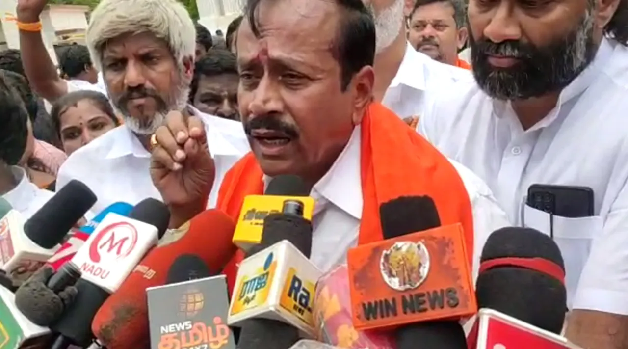 BJP Senior leader H Raja ask How does the temple land belong to the Wakf Board