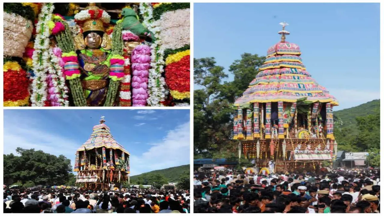 Chariot procession at Madurai Alaghar Temple