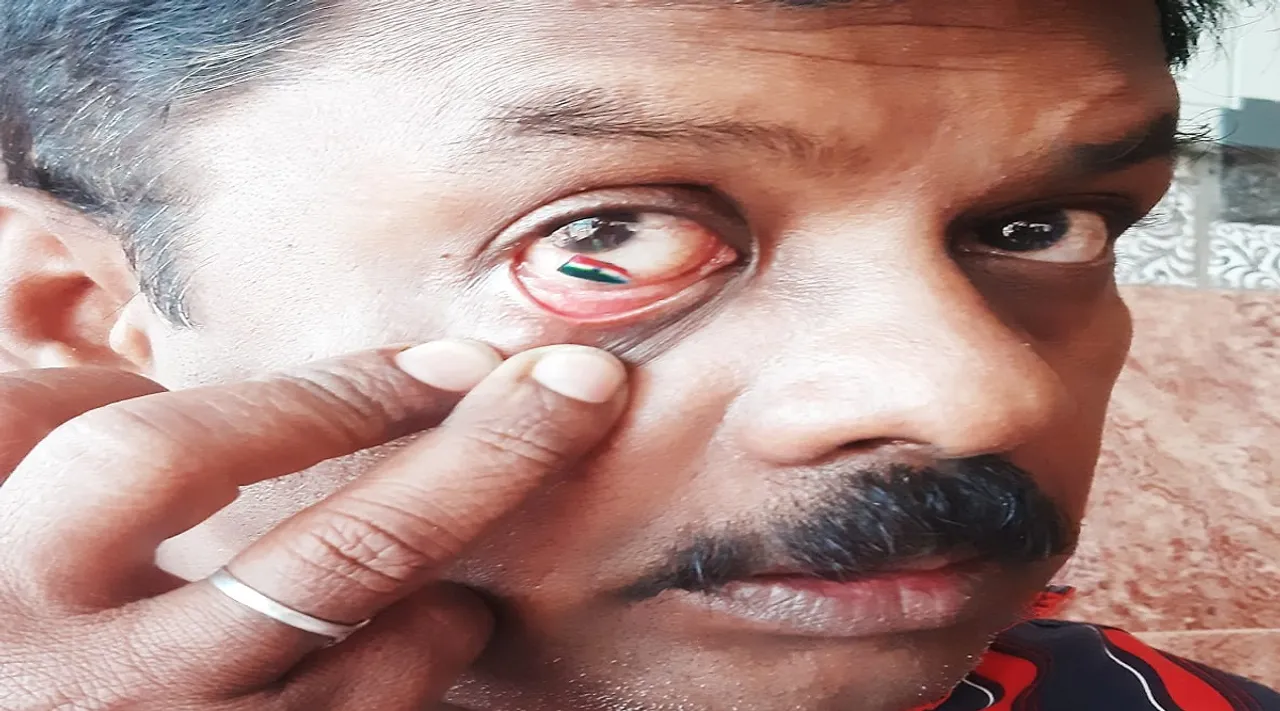 'நம் தேசியக்கொடி' யை கண் இமையாய் காப்போம்; கண்ணுக்குள் ஓவியமாய் வரைந்த தேசப் பற்றாளன்