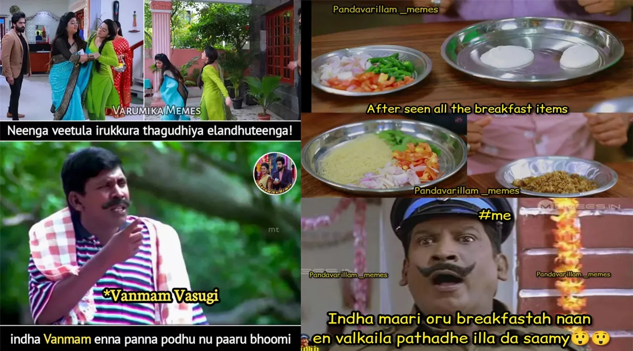 இந்த மாதிரி பிரேக்பஸ்ட என் வாழ்க்கையிலே பார்த்தது இல்லடா சாமி... சீரியல் கலாய் மீம்ஸ்