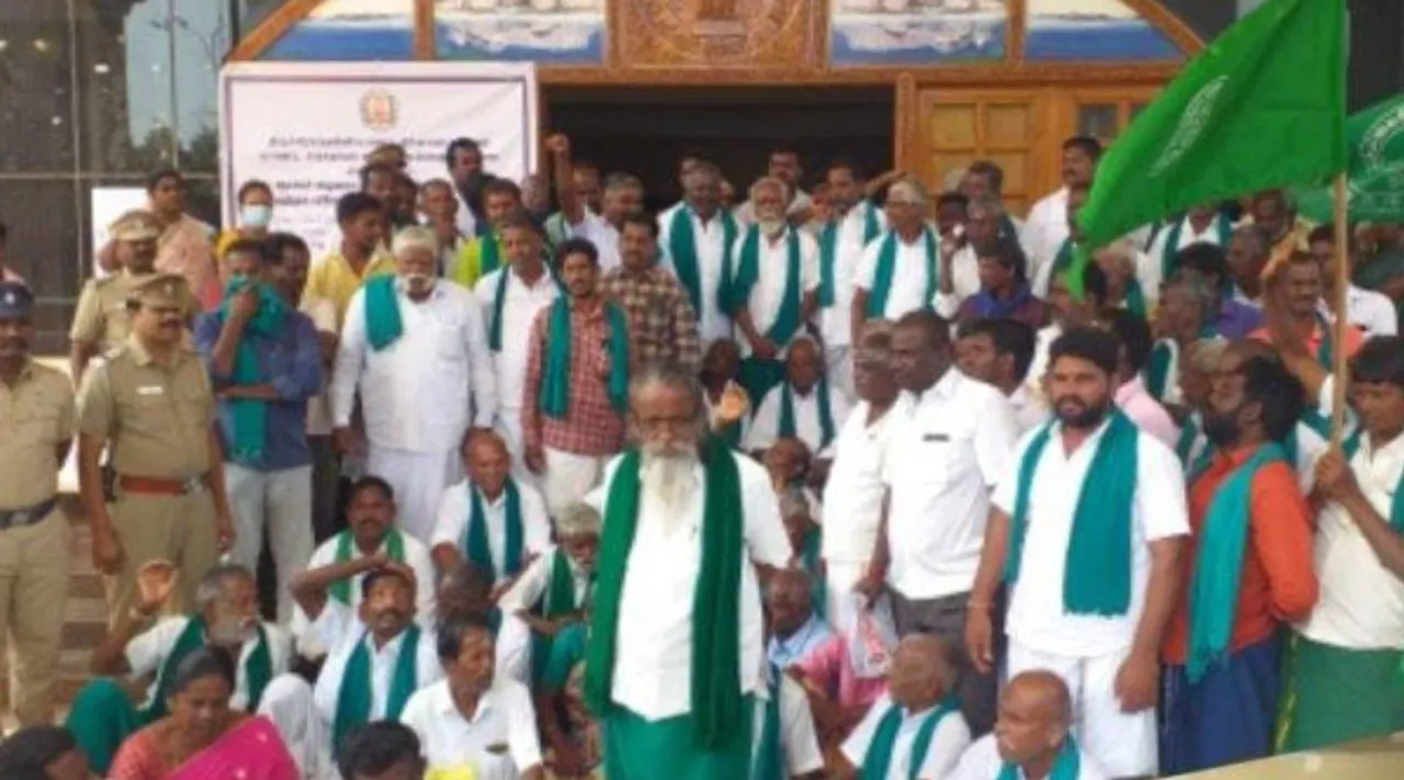 Trichy: dist Collector not present Kuradir meeting, Ayyakannu, Farmers dharna