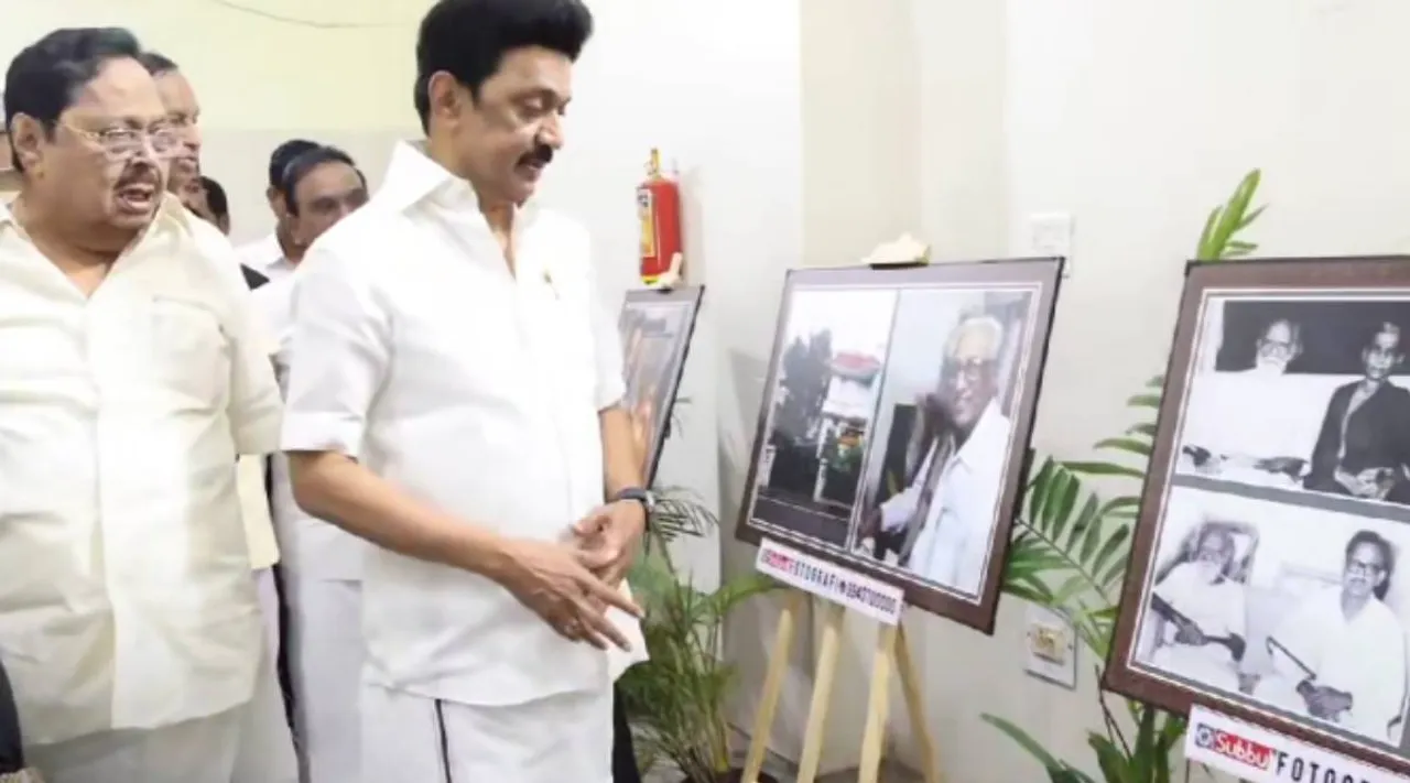 தி.மு.க அமைத்த கண்காட்சியில் அன்பழகன் மனைவி படம் இல்லையே? மகள் வருத்தம்