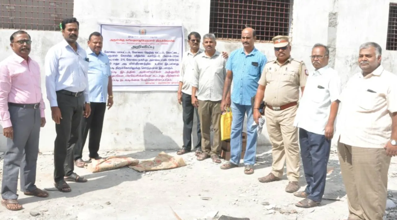 Coimbatore, Ukkadam, Kotai Perumal Karivaradharaja Perumal templ, HR & CE, Temple land recovered, உக்டம், கோட்டை பெருமாள் கோயில் கட்டடம் மீட்பு, உக்கடம், கோவை, இந்து சமய அறநிலையத் துறை