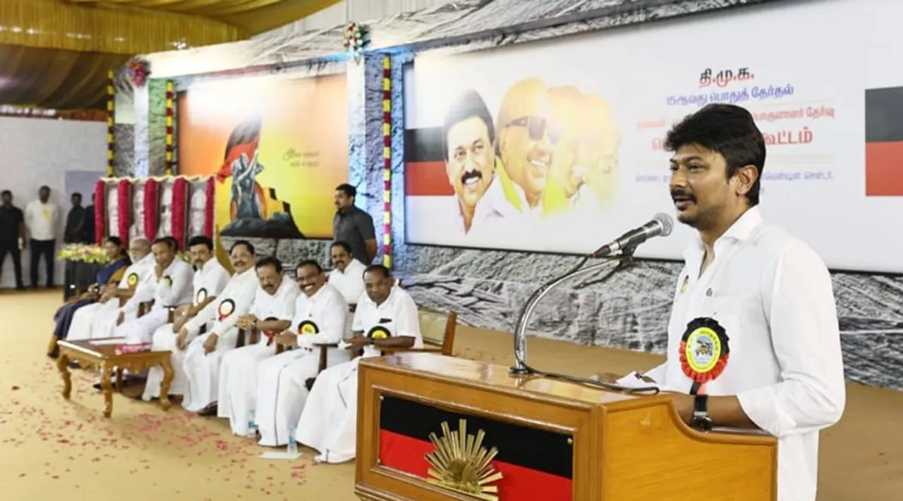 Udhayanidhi, Karunanidhi's grandson Udhayanidhi, MK Stalin's son Udhayanidhi, Actor turns politician Udhayanidhi, Minister Udhayanidhi, கலைஞர் பேரன் உதயநிதி, ஸ்டாலின் மகன் உதயநிதி, நடிகர், தயாரிப்பாளர், அரசியல்வாதி, அமைச்சர் உதயநிதி, Tamilnadu, DMK, Tamil Indian Express