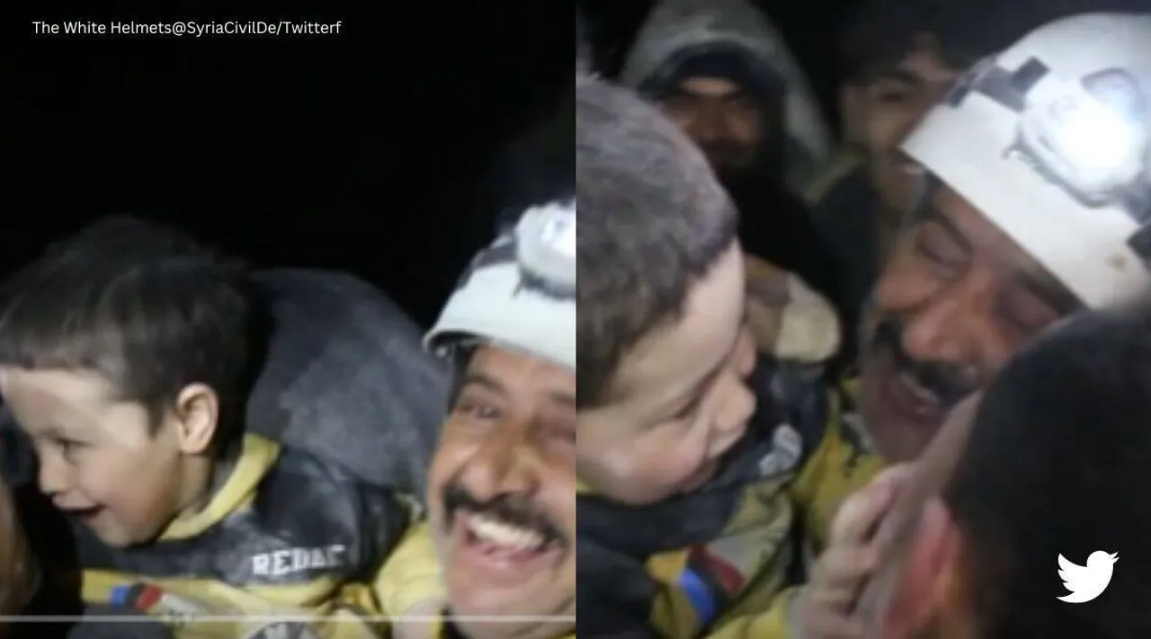child rescued from rubble, child pulled out from rubble, குழந்தை மீட்பு, சிரியா நிலநடுக்கம், வைரல் வீடியோ, child becomes joyful, turkey syria earthquake, syria earthquake, Tamil indian express