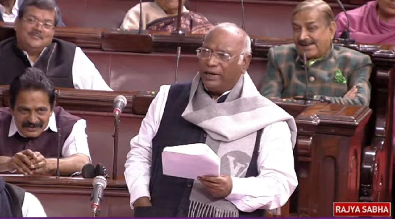 Mallikarjun Kharge, Congress President Mallikarjun Kharge, Mallikarjun Kharge attacks Modi, Mallikarjun Kharge speech in Rajya Sabha, Mallikarjun Kharge questions