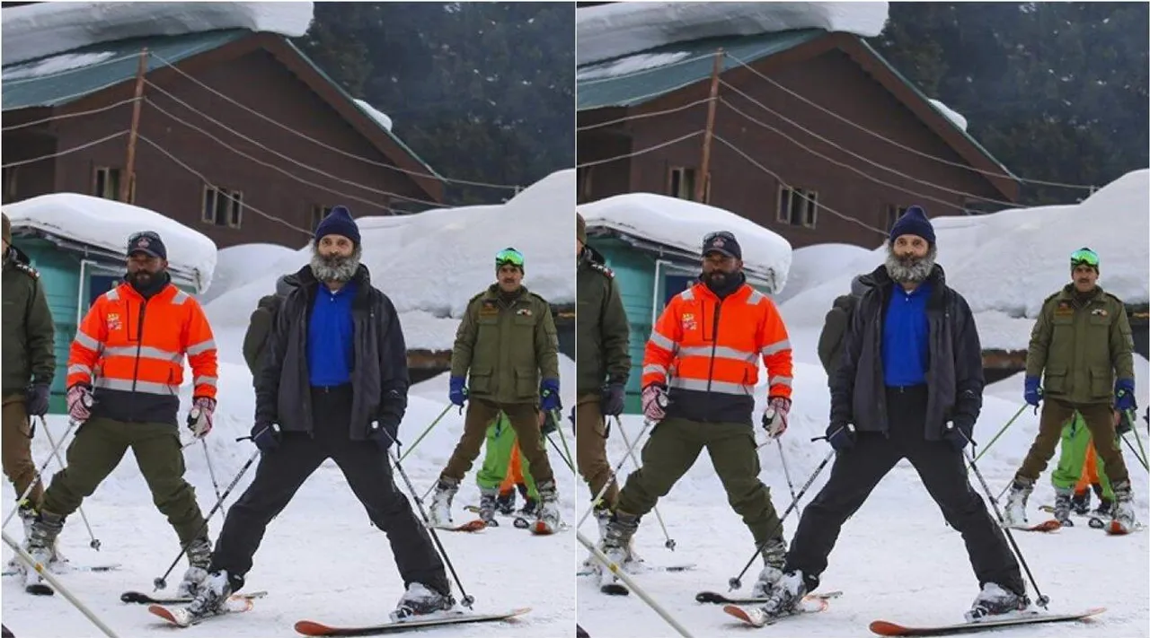 Rahul and Priyanka Gandhi ride snow scooters in Gulmarg, Kashmir, ராகுல் - பிரியங்கா குல்மர்க்கில் பனி ஸ்கூட்டர் சவாரி, வைரல் வீடியோ, Rahul Gandhi skiing, Kashmir, snow scooter, viral, trending, Tamil indian express