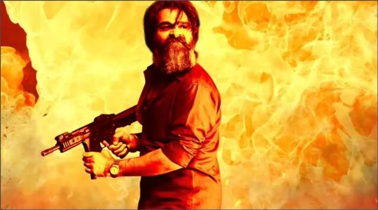 A poster of Silambarasan in Pathu Thala