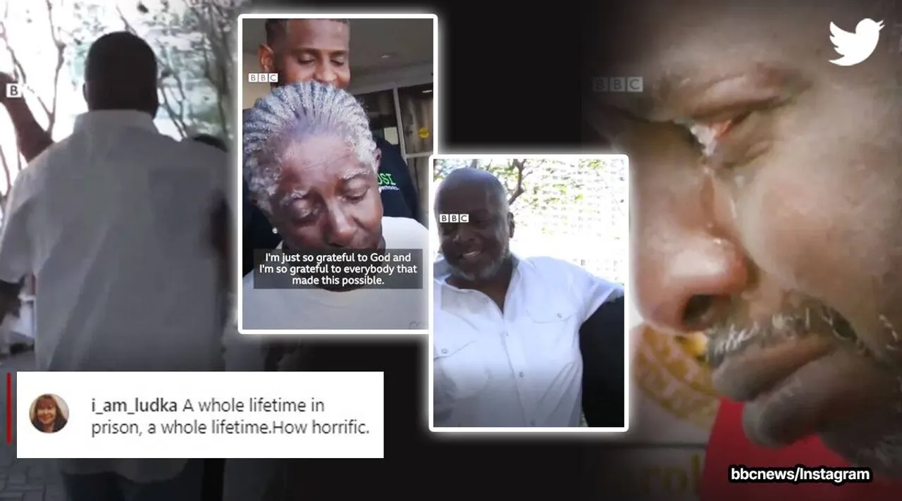 man freed after conviction, man reunites with family after wrongful conviction, தவறான தண்டனை, 34 ஆண்டு சிறை வாசத்துக்கு பிறகு விடுதலை, குடும்பத்துடன் இணைந்த அமெரிக்கர், us man freed after wrong conviction, florida, Tamil indian express