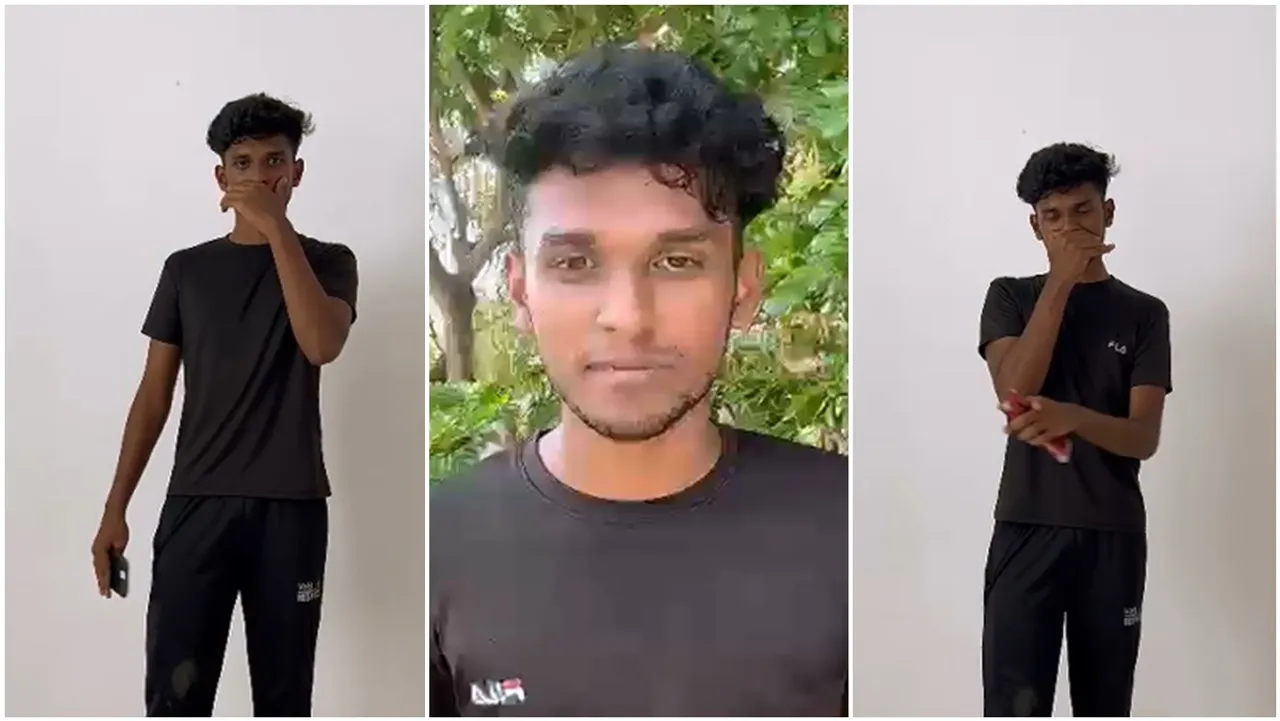 A Coimbatore youth who makes the sound of a two-wheeler in his mouth