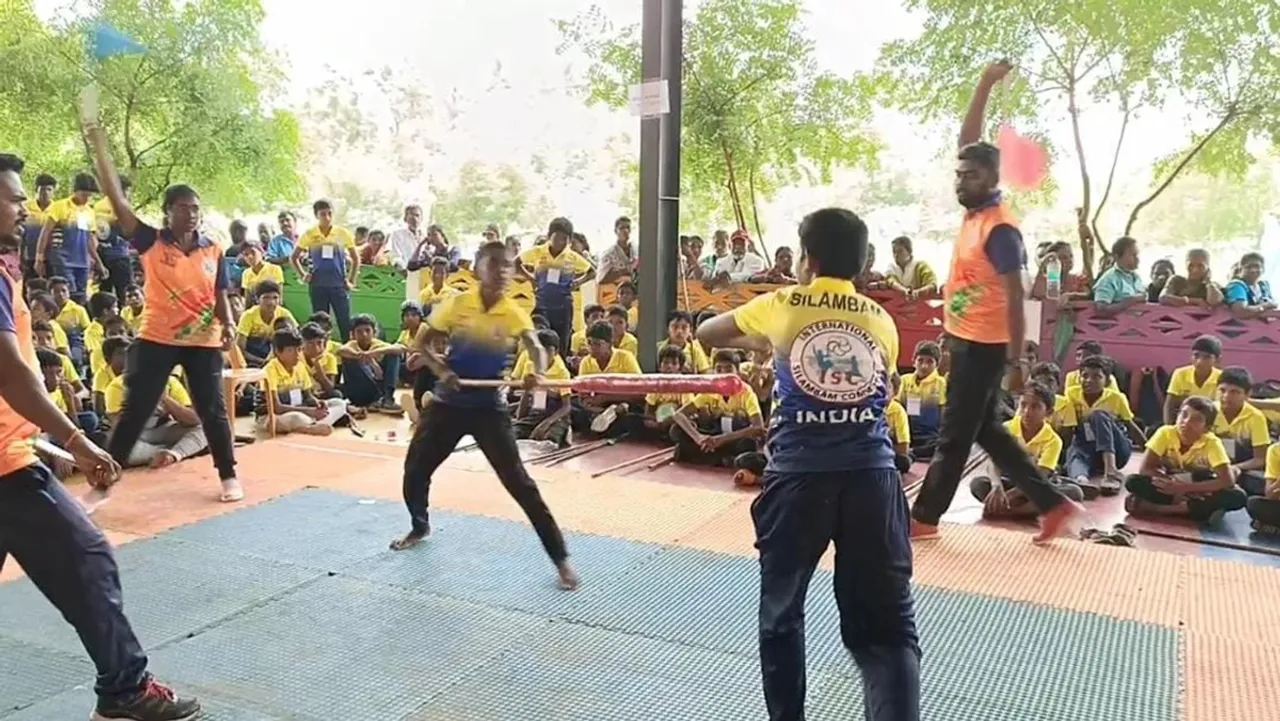 More than 1000 people participated in the Silamba competition held in Coimbatore