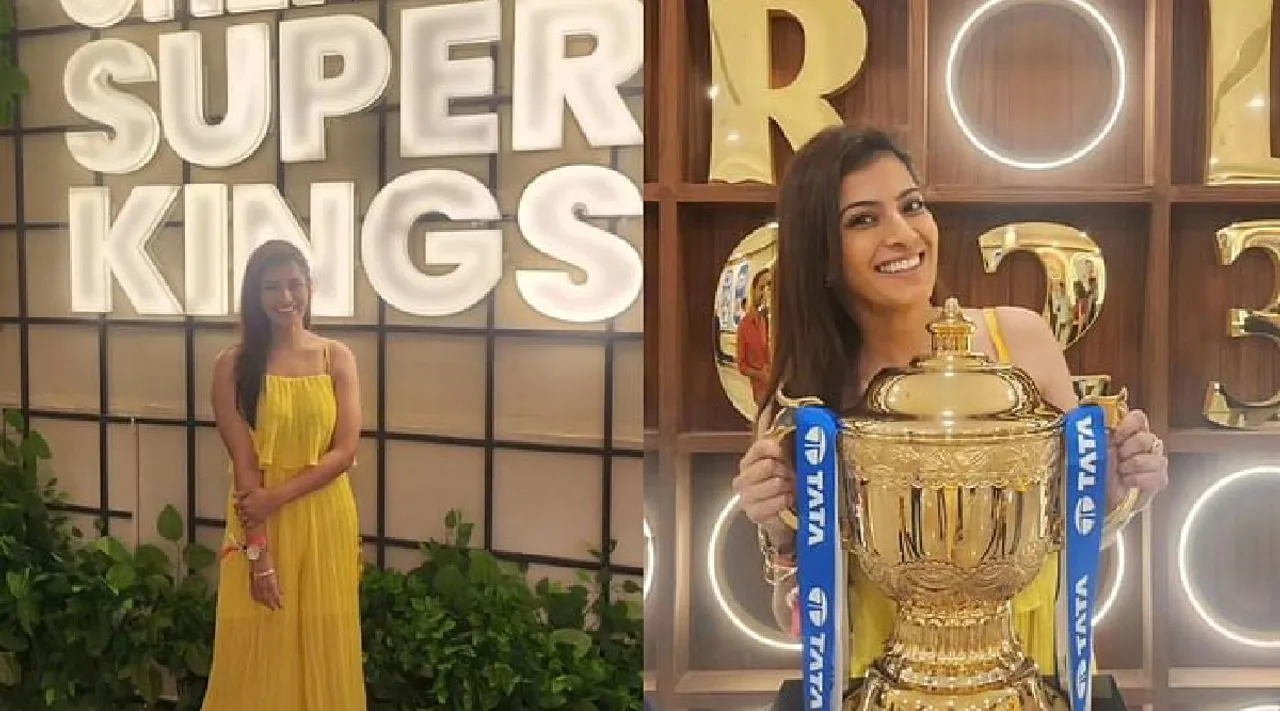 CSK vs GT IPL 2023 Final: Actress Varalaxmi Sarathkumar with ticket Tamil News