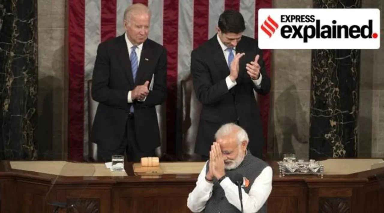 modi us visit, modi biden talk, Modi-biden meet, PM Modi US visit, PM Modi US visit 2023, இந்தியா - அமெரிக்கா நம்பிக்கையும் தேவையும், இந்தியா, அமெரிக்கா, மோடி, ஜோ பைடன், மோடி அமெரிக்க பயணம், PM Modi US visit schedule, PM Modi America visit, PM Modi US tour, Narendra Modi America visit, indian american diaspora, yoga day modi us visit, international relations, indian express explained