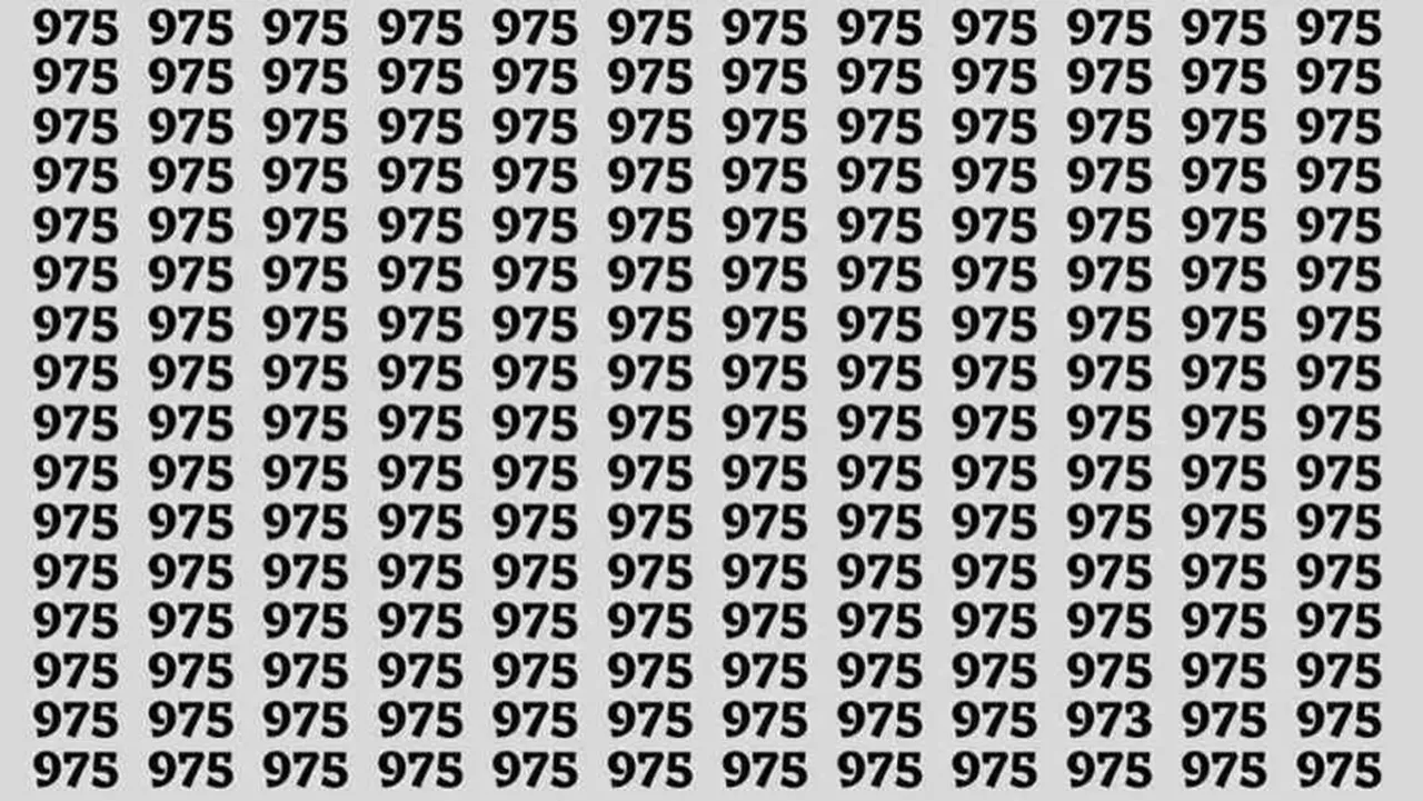 if you can spot the number 973 among 975s in 3 seconds