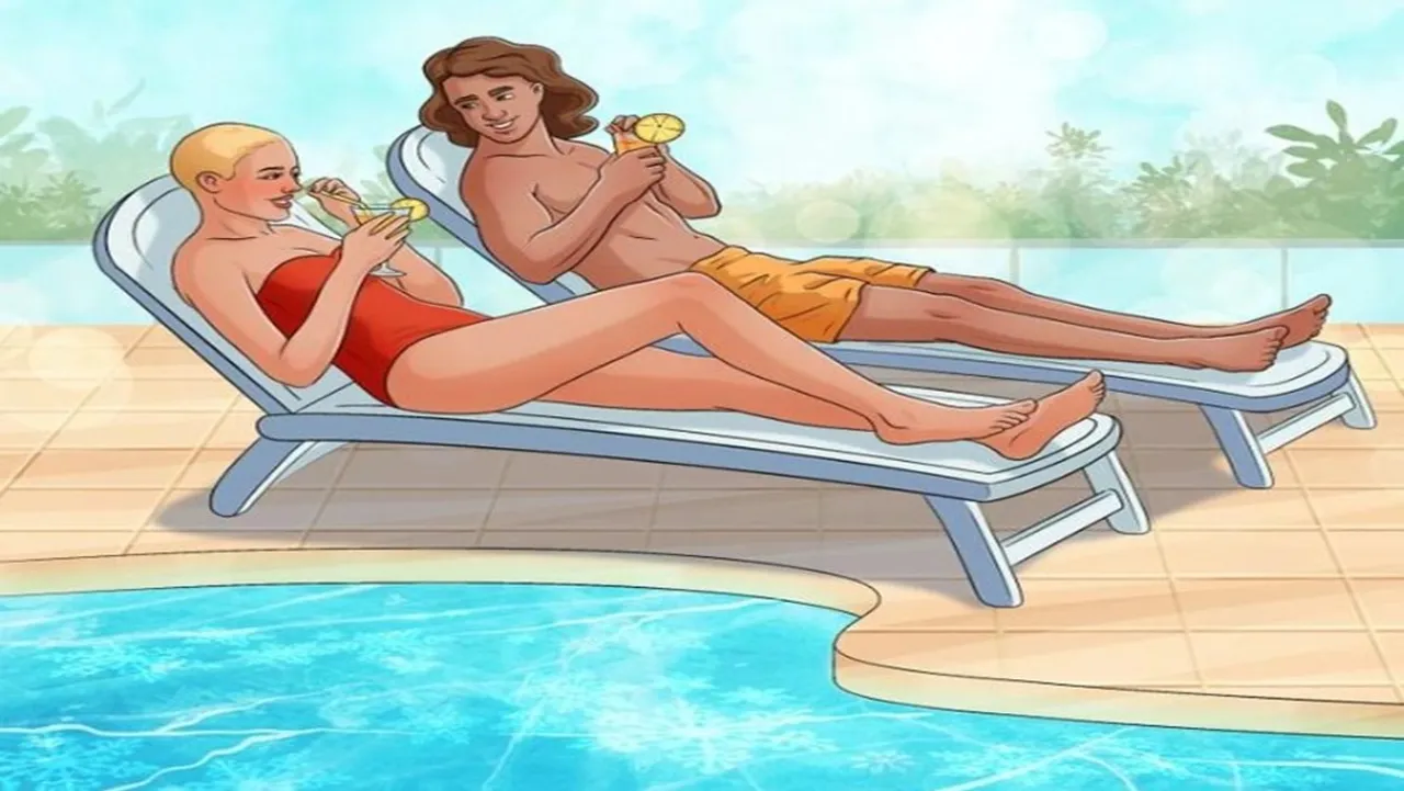 Only a genius can find what is wrong with the poolside picture