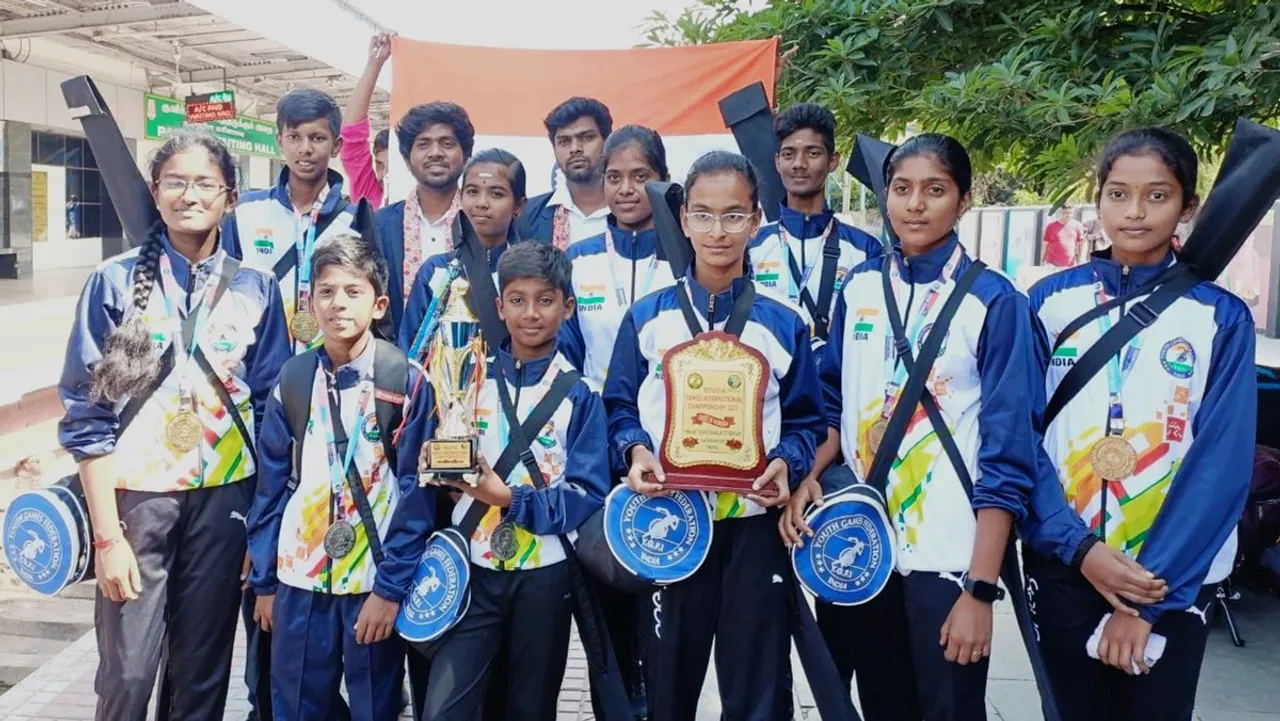 Coimbatore students achieve record in Nepals Cilamba competition