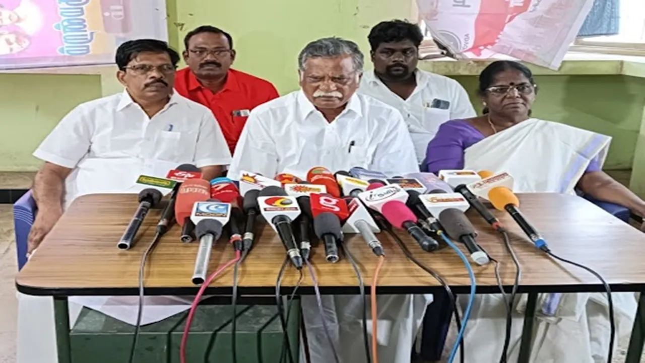 Mutharasan met reporters in Trichy