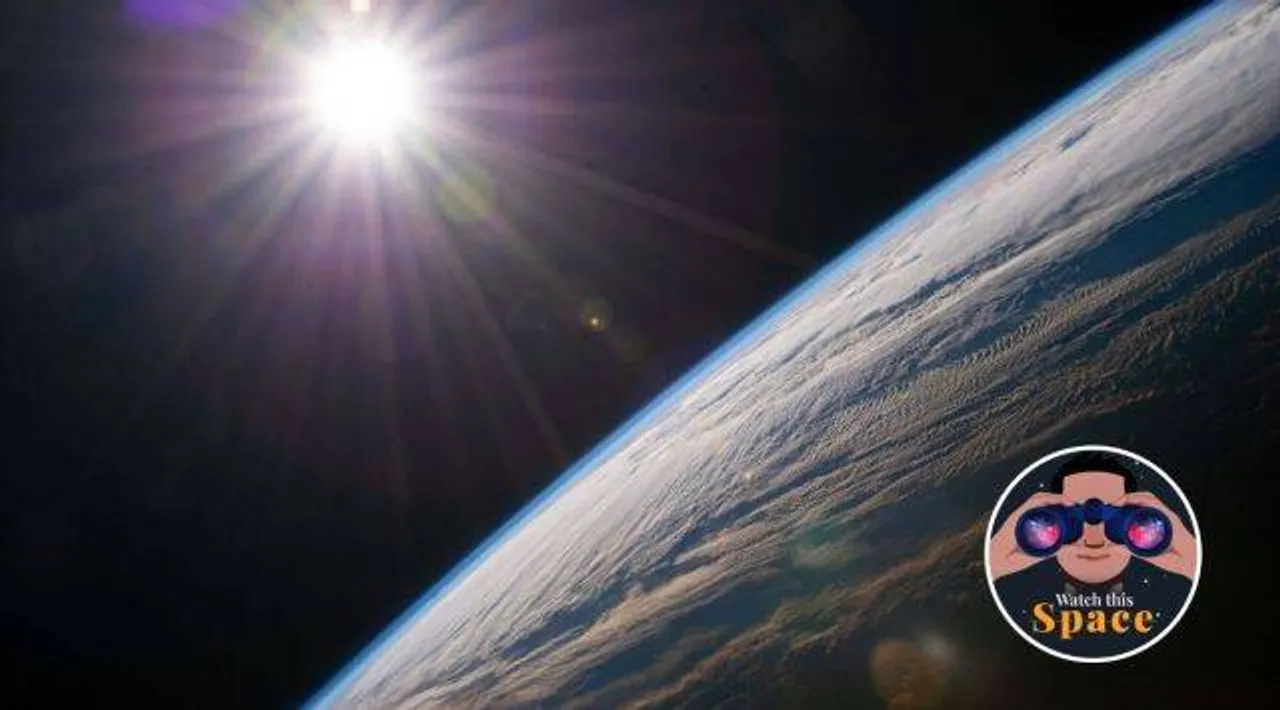 The Earth and Sun as seen from the International Space Station