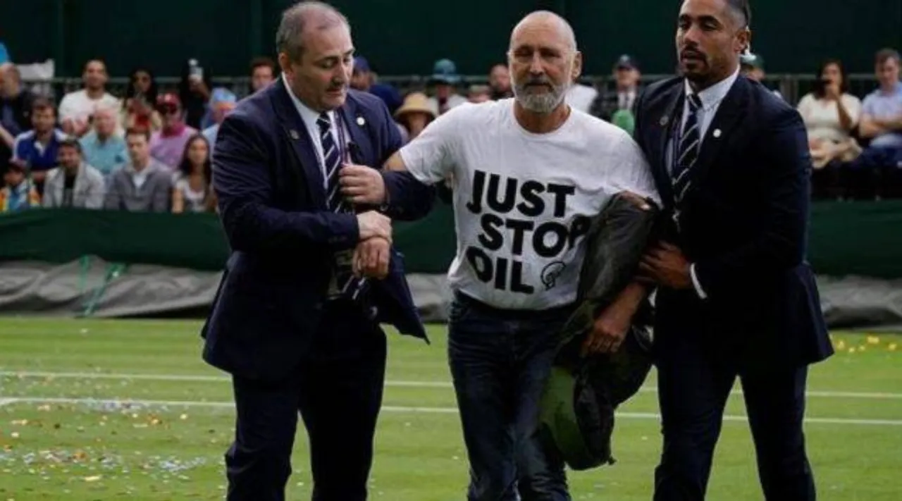 Just Stop Oil protesters halt play Wimbledon Tamil News