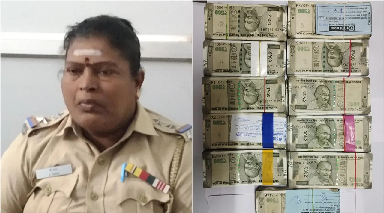 anti corruption and Vigilence police rs 5 lakh seized, Vigilence police bribe amount rs 5 lakh from vehicle of woman police SI, Tiruchi, Tiruchi news, எஸ்.ஐ வாகனத்தில் ரூ.5 லட்சம், லஞ்சமாக பெற்றதா, போலீஸ் தீவிர விசாரணை, Vigilence police seized, woman police SI in Tiruchi