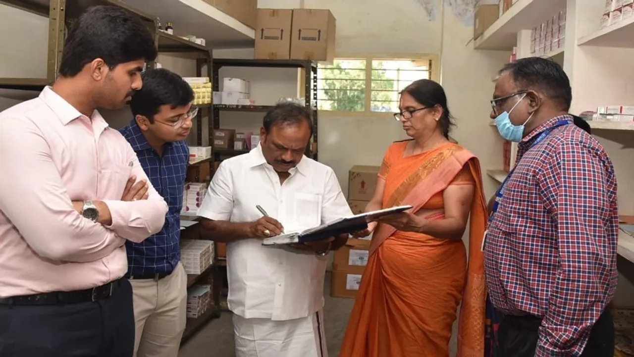 The minister conducted a surprise inspection at the Coimbatore ESI Hospital