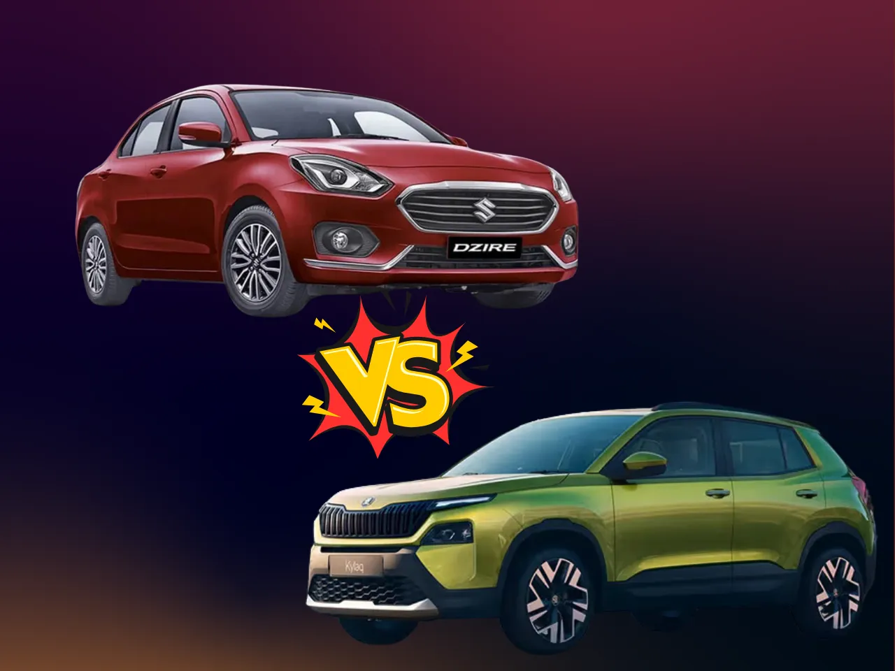 Skoda Kylaq and Dzire 2024