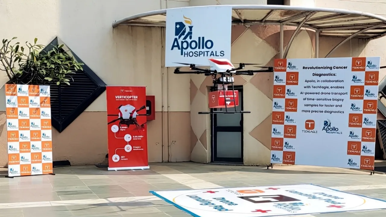TechEagle Partners Apollo Hospitals To Launch India’s First 10-Minute Diagnostic Drone Delivery