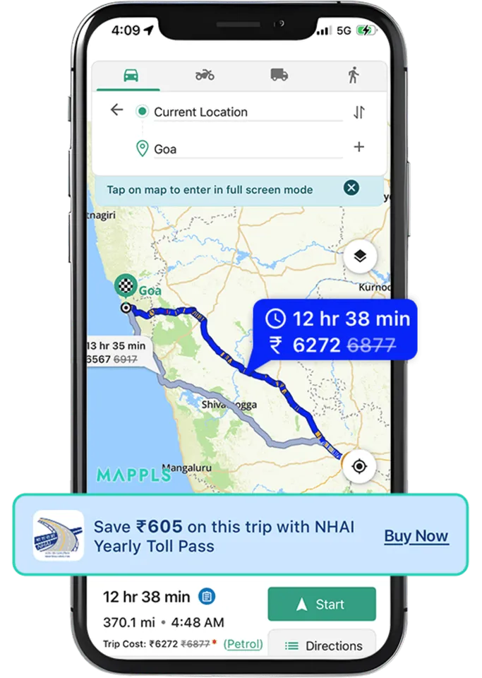 MapmyIndia Mappls - NHAI-Toll-Pass-Savings