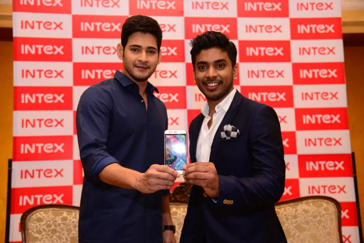 Keshav Bansal Director Intex Technologies Right and Mahesh Babu Le... e