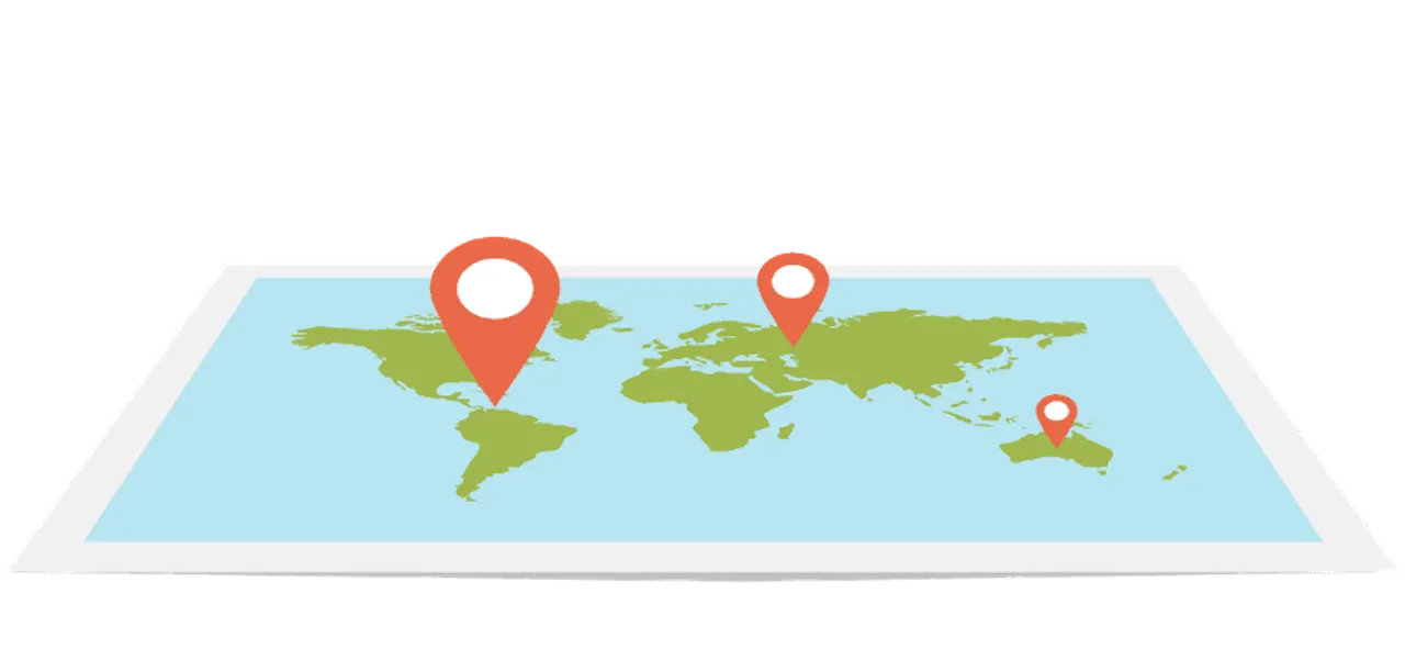 location on globe