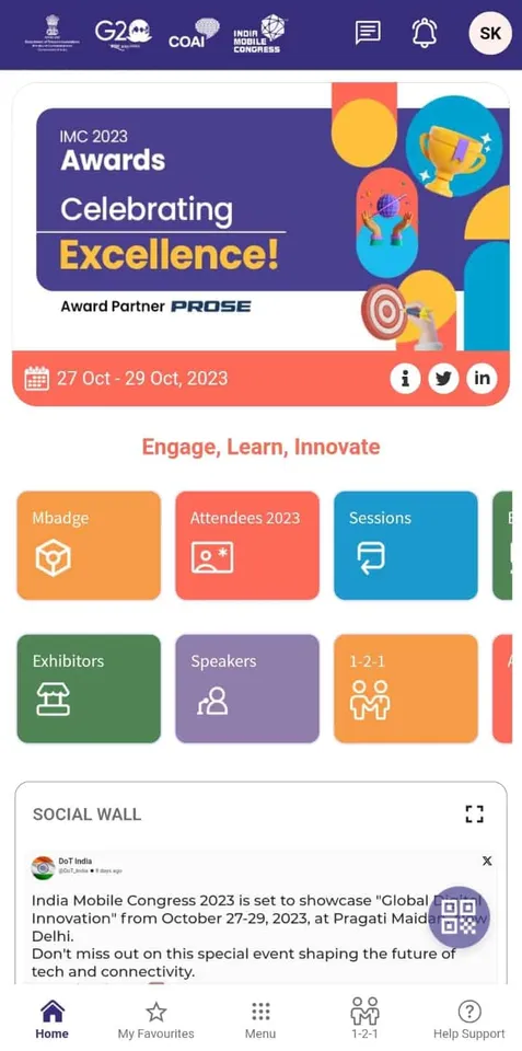 Pic 2 IMC 2023 App Home page