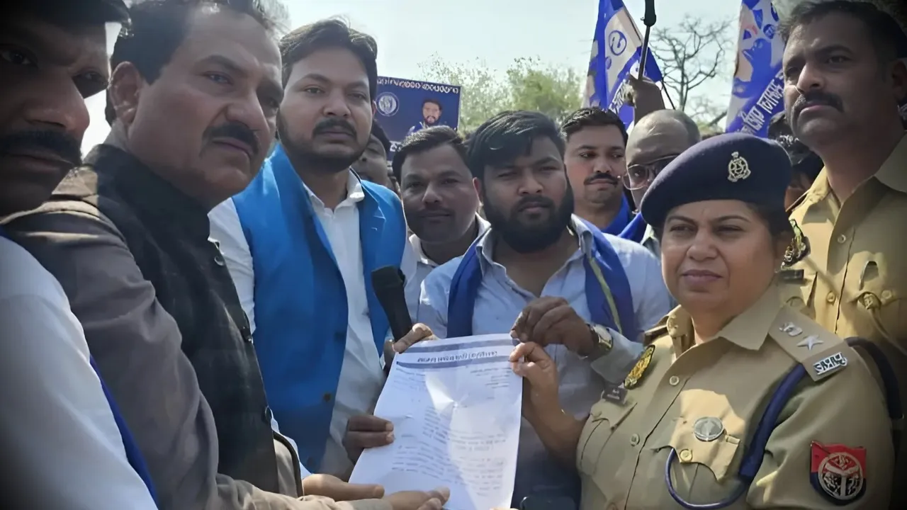 Azad Samaj Party's protest regarding law order