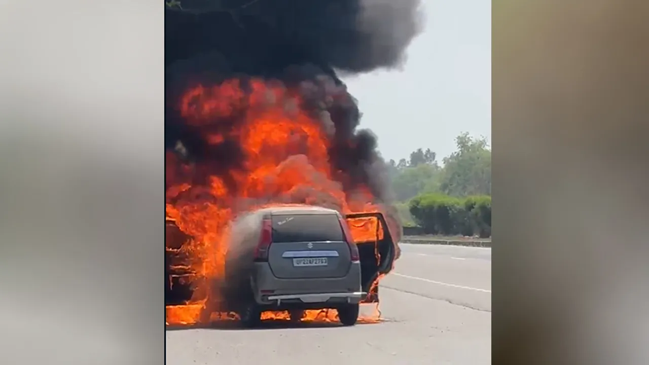 car caught fire