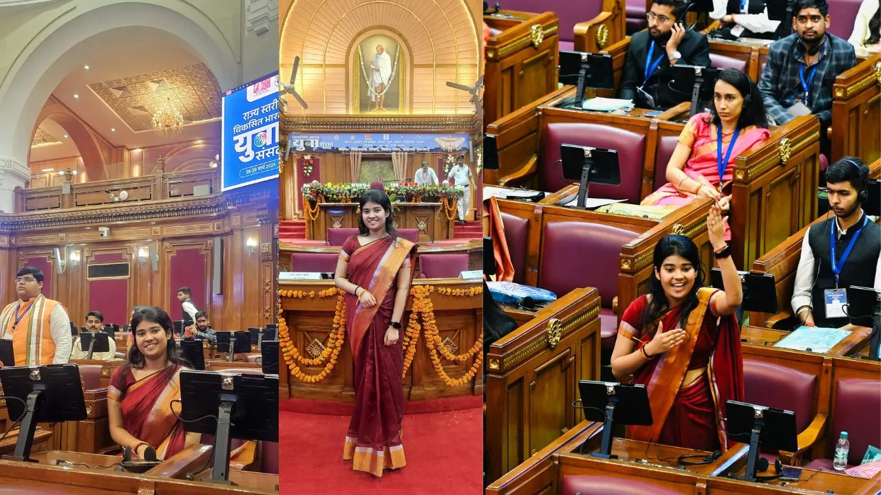 Lucknow University student Ila Mishra showed great performance National Youth Parliament 