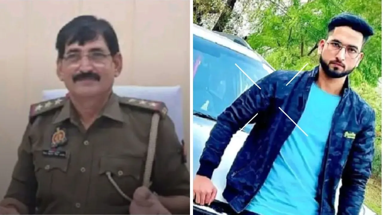 इंस्पेक्टर शिव कुमार सिंह, जो हादसे में घायल हुए (बाएं)और इंस्पेक्टर का इकलौता बेटा सत्यम राठौर, जिसकी हादसे में चली गई जान (दाएं)।