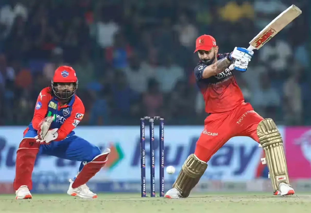 Virat playing cover drive