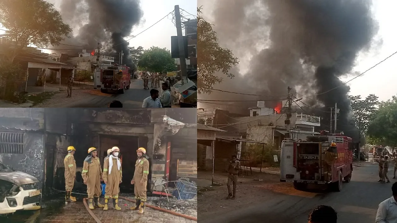 Massive fire breaks out Sarojini Nagar food factory owner workers feared trapped