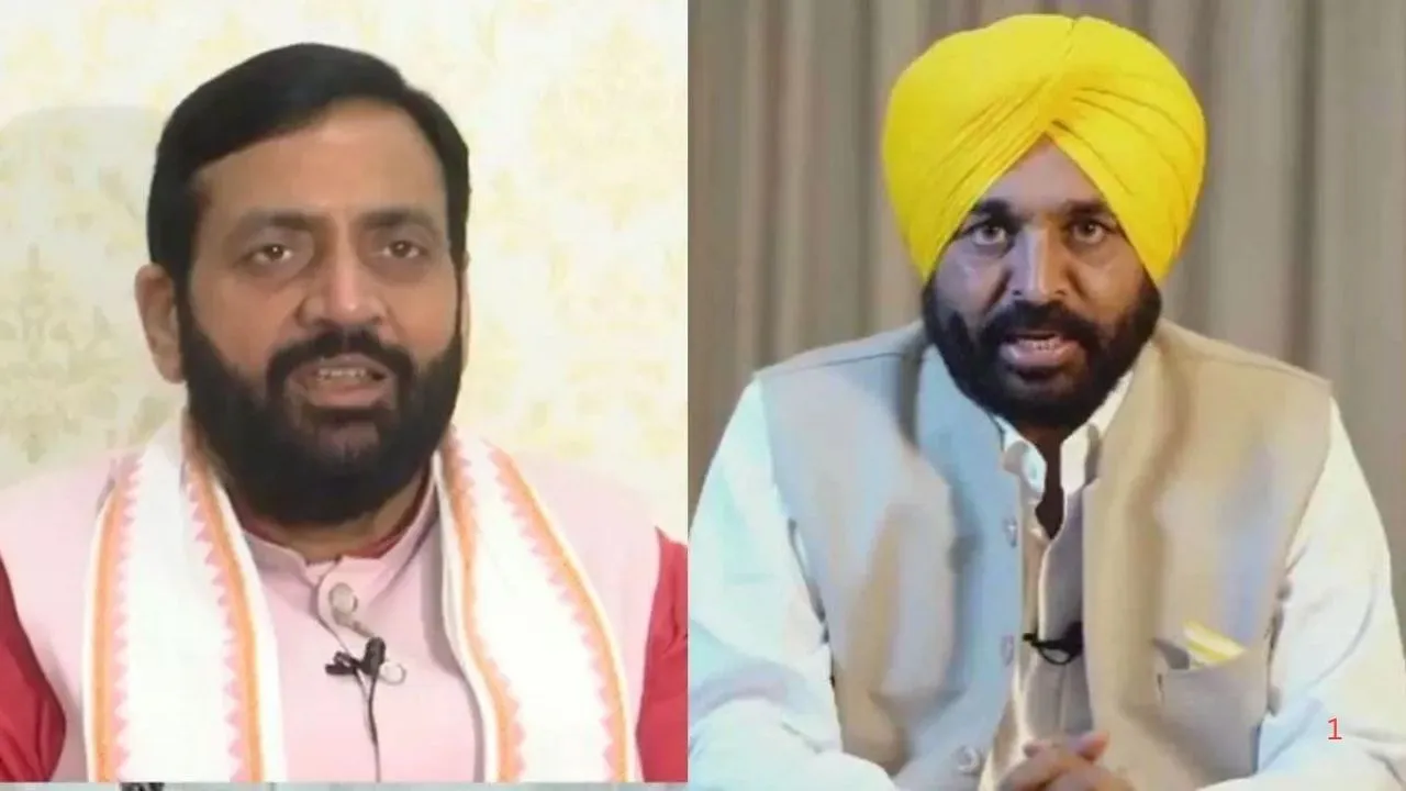 हरियाणा के सीएम नायब सिंह सैनी और पंजाब के सीएम भगवंत सिंह मान