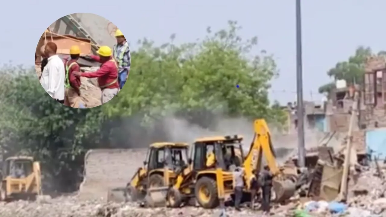Bulldozer action on illegal construction in Taimur Nagar, court had ordered the action