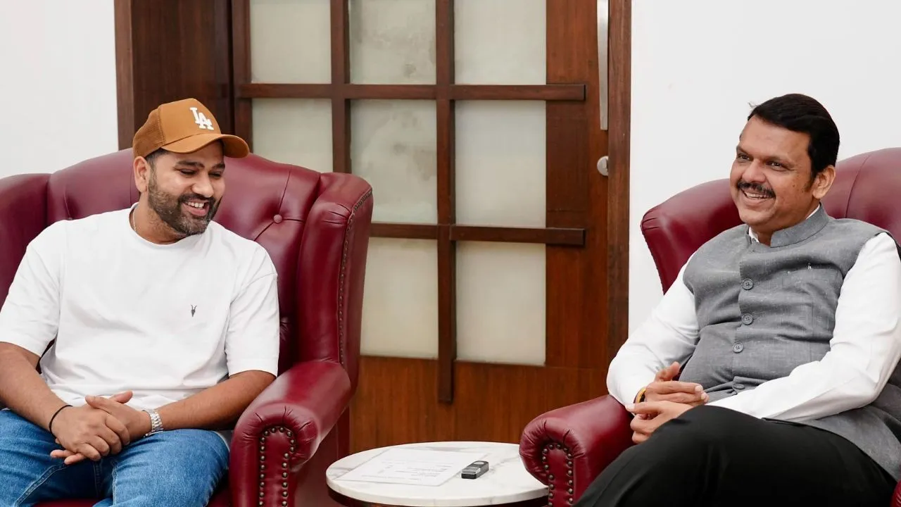 rohit sharma met cm devendra
