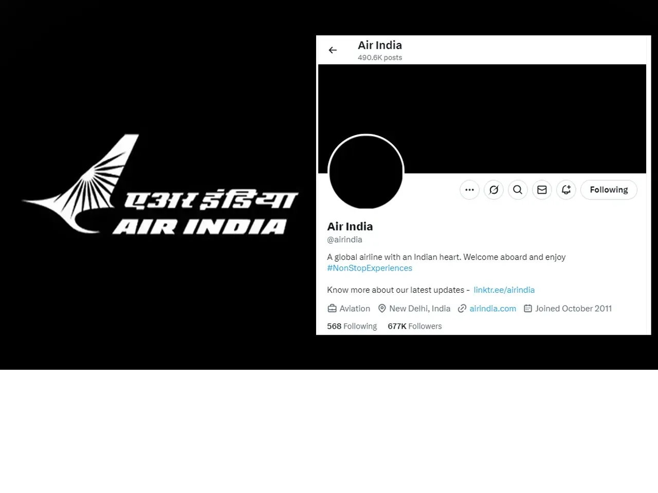 Air India social media handles