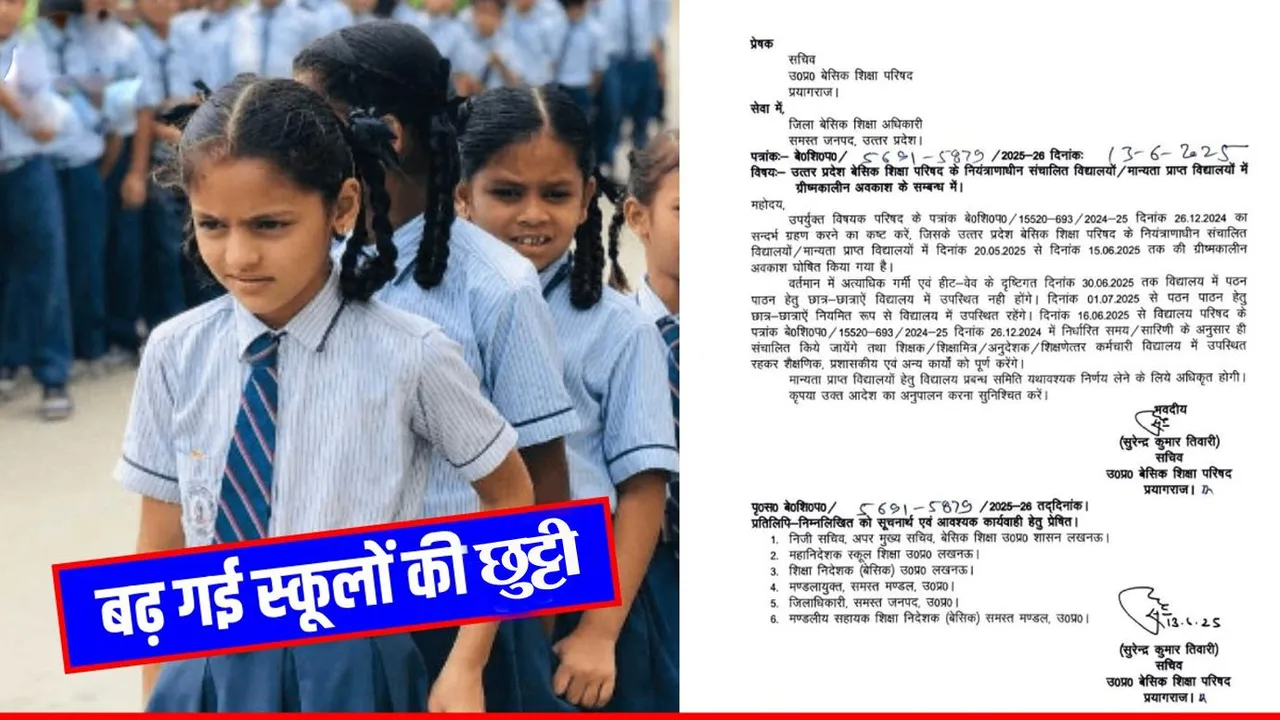 Breaking :  UP में 30 जून तक स्कूल  बंद, गर्मी में बच्चों को राहत | यंग भारत न्यूज