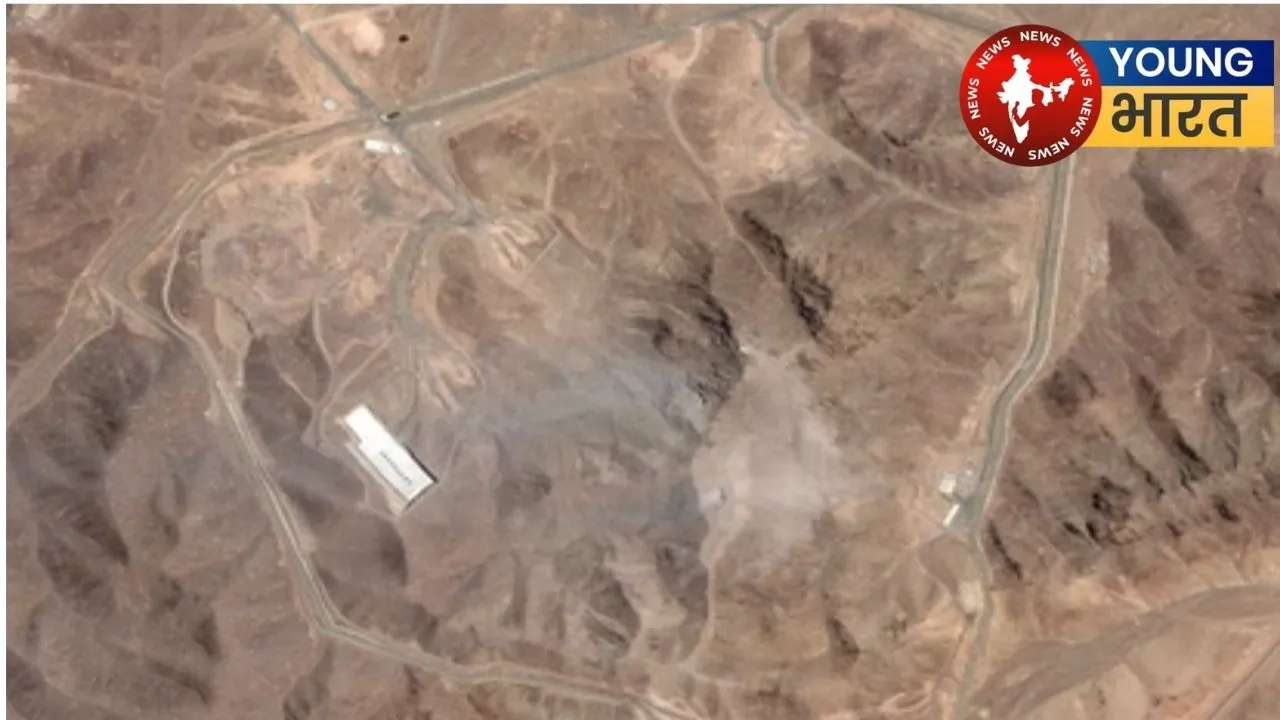 Satellite image of the Fordo nuclear facility after the US attack