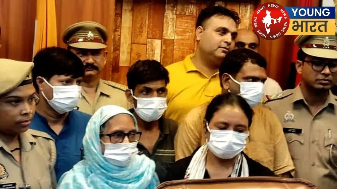 Pilot Puttan Singh in police custody with his wife and mother-in-law