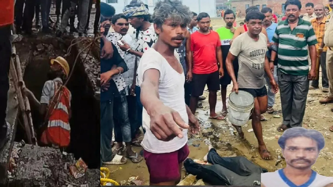 ठाकुरगंज में नाले में गिरा युवक  मिला।