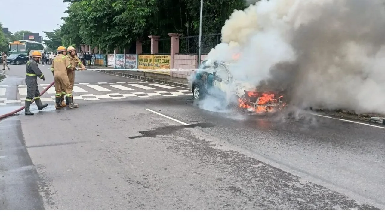 fire in car