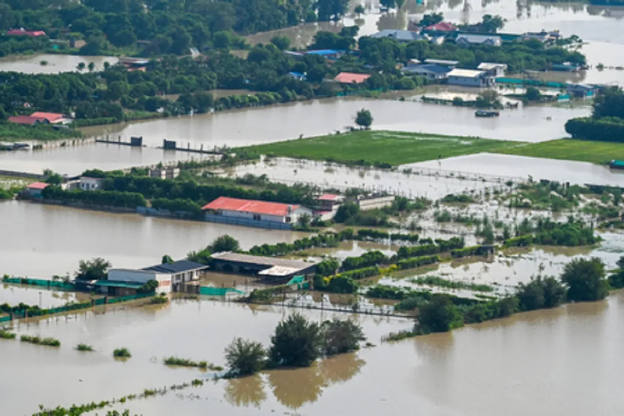 Partially submerged Houses