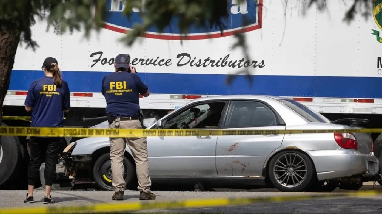 Investigators collect evidence after a man was fatally shot during a confrontation with ICE officers