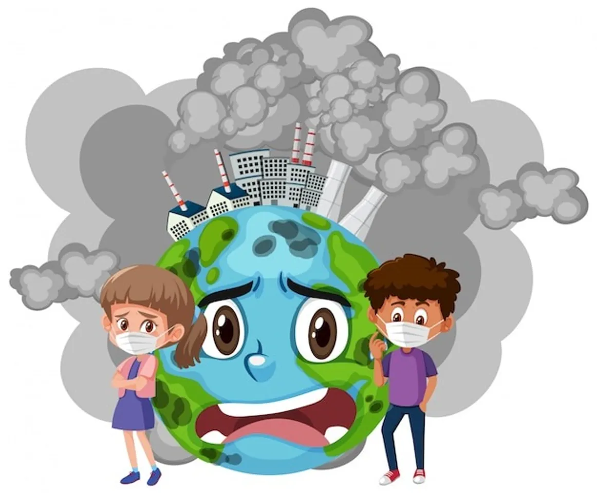 poster-design-stop-pollution-with-children-sad-earth_1639-12110